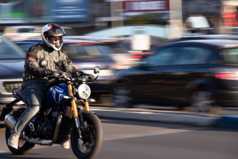 Man riding a motorcyle